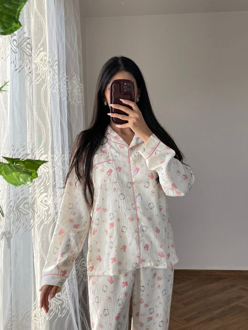 Pyj Hello kitty Blanc